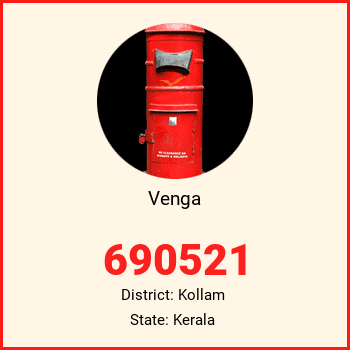Venga pin code, district Kollam in Kerala
