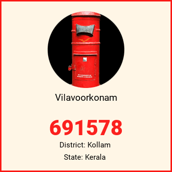 Vilavoorkonam pin code, district Kollam in Kerala