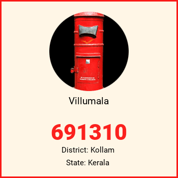 Villumala pin code, district Kollam in Kerala