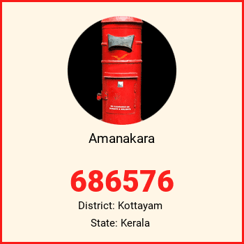 Amanakara pin code, district Kottayam in Kerala