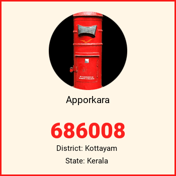 Apporkara pin code, district Kottayam in Kerala