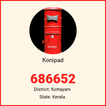 Konipad pin code, district Kottayam in Kerala