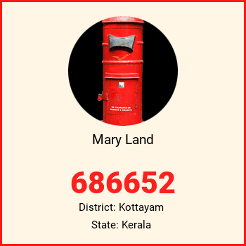 Mary Land pin code, district Kottayam in Kerala