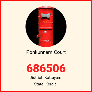Ponkunnam Court pin code, district Kottayam in Kerala