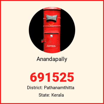 Anandapally pin code, district Pathanamthitta in Kerala