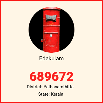 Edakulam pin code, district Pathanamthitta in Kerala