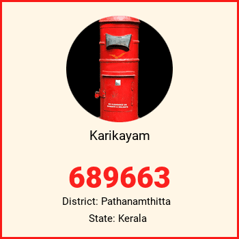 Karikayam pin code, district Pathanamthitta in Kerala