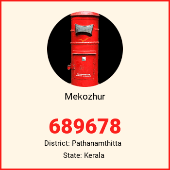 Mekozhur pin code, district Pathanamthitta in Kerala