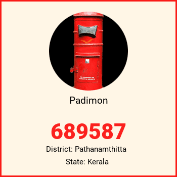 Padimon pin code, district Pathanamthitta in Kerala