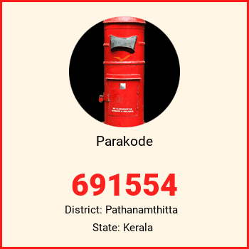 Parakode pin code, district Pathanamthitta in Kerala