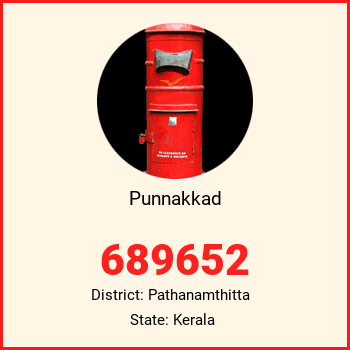 Punnakkad pin code, district Pathanamthitta in Kerala