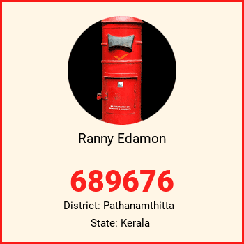 Ranny Edamon pin code, district Pathanamthitta in Kerala