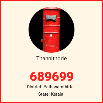 Thannithode pin code, district Pathanamthitta in Kerala