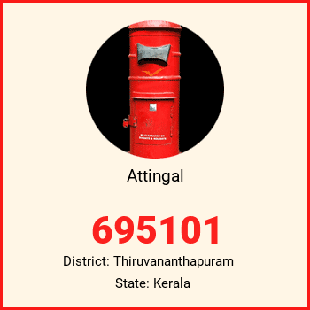Attingal pin code, district Thiruvananthapuram in Kerala