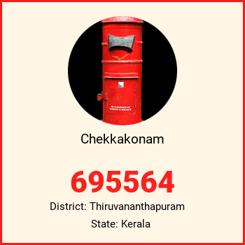 Chekkakonam pin code, district Thiruvananthapuram in Kerala