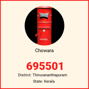 Chowara pin code, district Thiruvananthapuram in Kerala