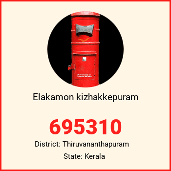 Elakamon kizhakkepuram pin code, district Thiruvananthapuram in Kerala