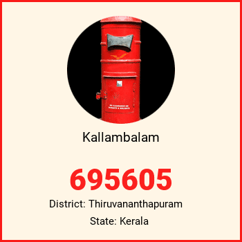 Kallambalam pin code, district Thiruvananthapuram in Kerala