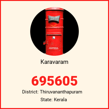 Karavaram pin code, district Thiruvananthapuram in Kerala