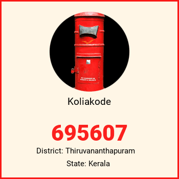 Koliakode pin code, district Thiruvananthapuram in Kerala