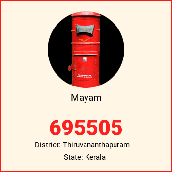 Mayam pin code, district Thiruvananthapuram in Kerala