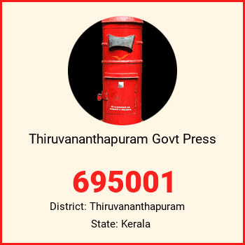 Thiruvananthapuram Govt Press pin code, district Thiruvananthapuram in Kerala