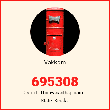 Vakkom pin code, district Thiruvananthapuram in Kerala