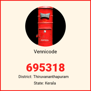 Vennicode pin code, district Thiruvananthapuram in Kerala