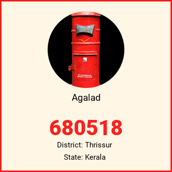 Agalad pin code, district Thrissur in Kerala