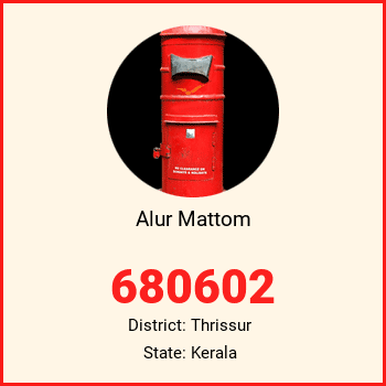 Alur Mattom pin code, district Thrissur in Kerala