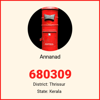 Annanad pin code, district Thrissur in Kerala