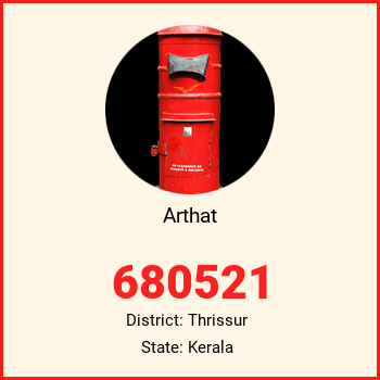 Arthat pin code, district Thrissur in Kerala