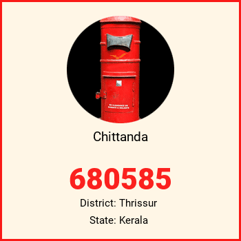 Chittanda pin code, district Thrissur in Kerala