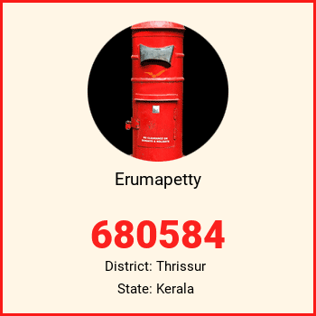 Erumapetty pin code, district Thrissur in Kerala