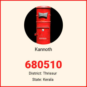 Kannoth pin code, district Thrissur in Kerala