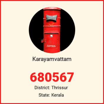 Karayamvattam pin code, district Thrissur in Kerala