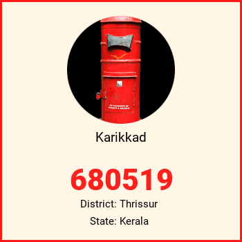 Karikkad pin code, district Thrissur in Kerala