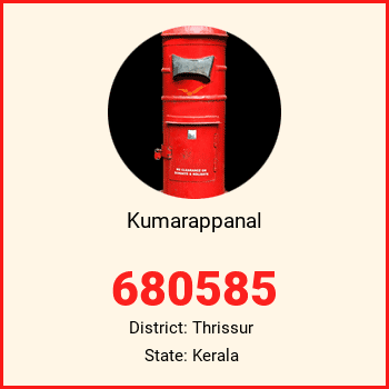 Kumarappanal pin code, district Thrissur in Kerala
