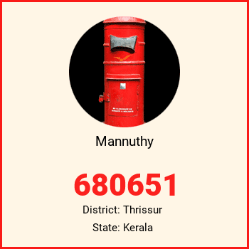 Mannuthy pin code, district Thrissur in Kerala