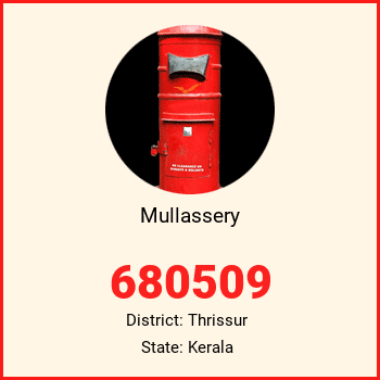 Mullassery pin code, district Thrissur in Kerala