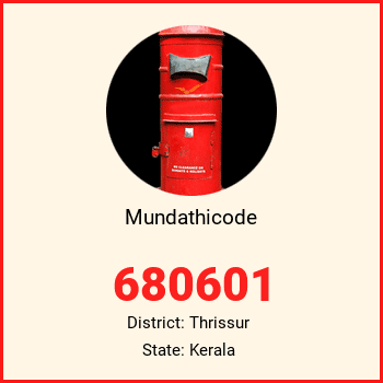 Mundathicode pin code, district Thrissur in Kerala