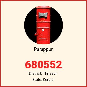 Parappur pin code, district Thrissur in Kerala