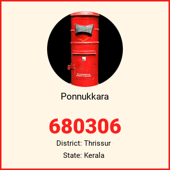Ponnukkara pin code, district Thrissur in Kerala