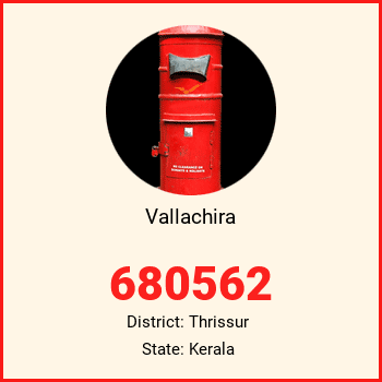 Vallachira pin code, district Thrissur in Kerala