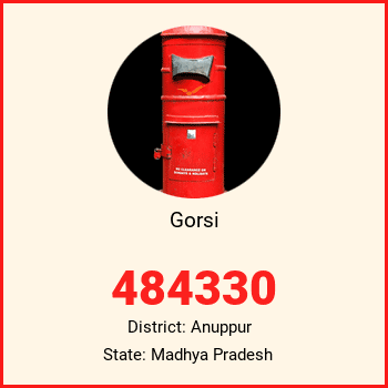Gorsi pin code, district Anuppur in Madhya Pradesh