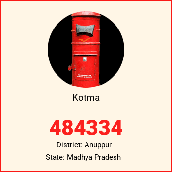 Kotma pin code, district Anuppur in Madhya Pradesh