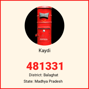 Kaydi pin code, district Balaghat in Madhya Pradesh