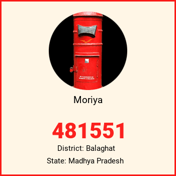 Moriya pin code, district Balaghat in Madhya Pradesh