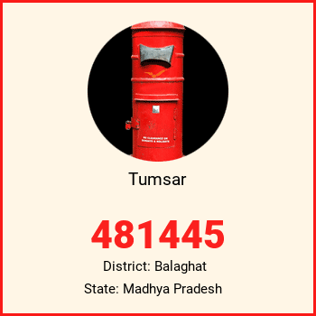 Tumsar pin code, district Balaghat in Madhya Pradesh