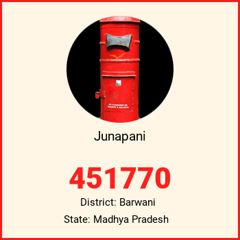 Junapani pin code, district Barwani in Madhya Pradesh
